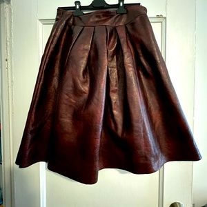 Cherry Chocolate faux leather circle skirt - 30in waist